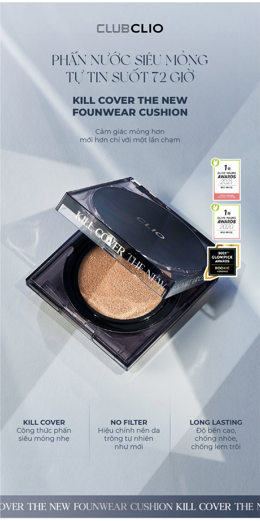 Mô tả Phấn Nước Che Khuyết Điểm Hoàn Hảo Clio Kill Cover The New Founwear Cushion SPF50+ PA+++ 15G (Tặng lõi) - 1