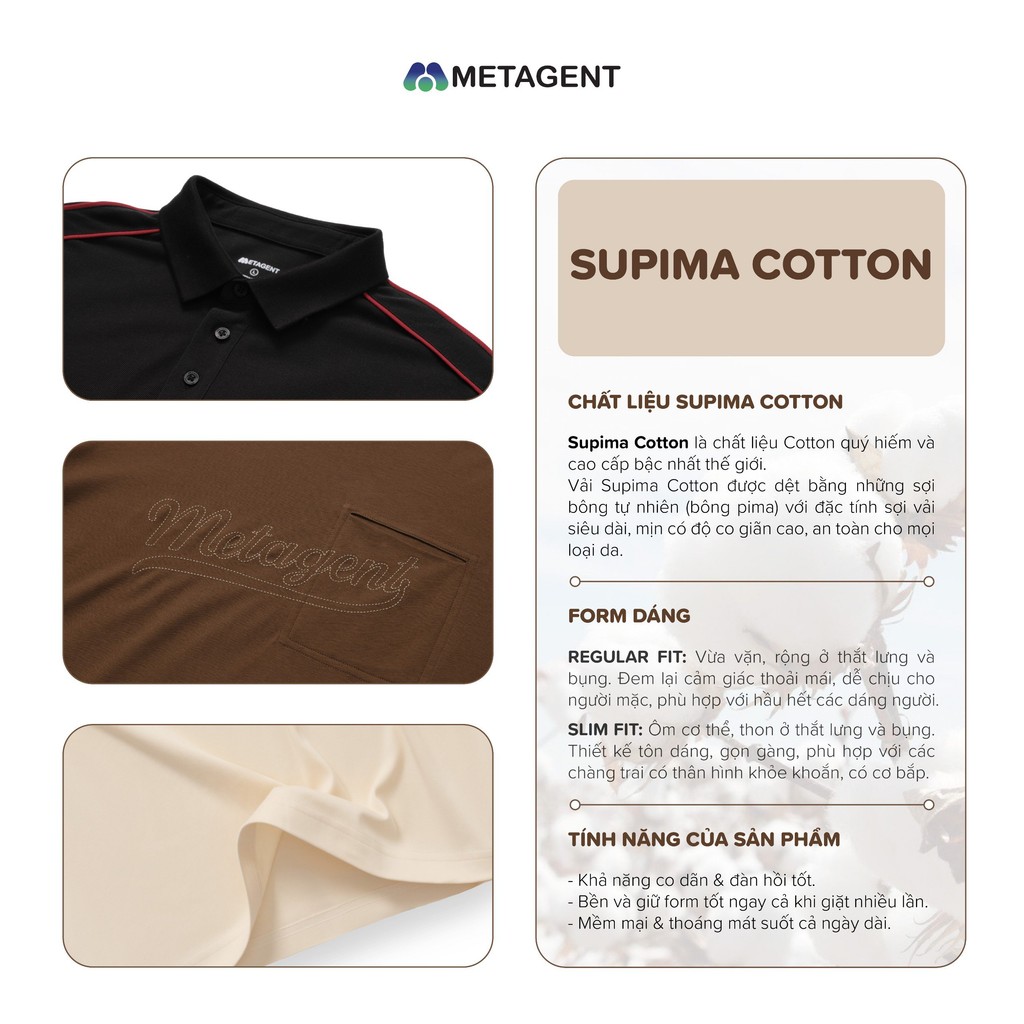 Mô tả Áo Polo nam chất liệu SUPIMA COTTON cao cấp Metagent MS 57E4209 - 2