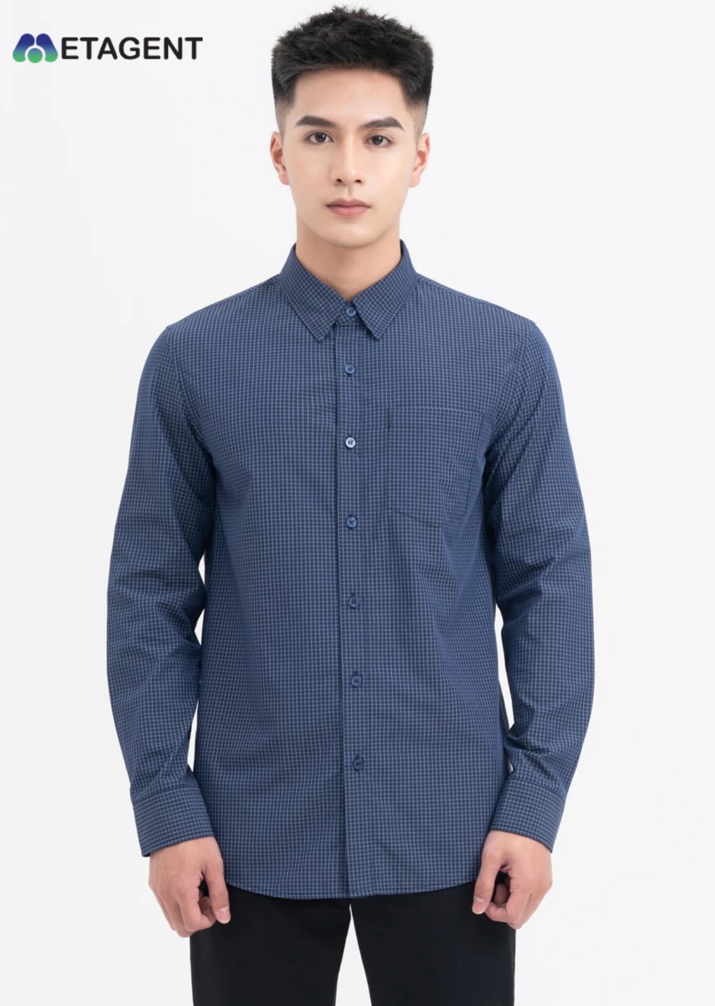 Mô tả Áo sơ mi nam họa tiết kẻ dáng Regular Fit Metagent MS 17E3771 - 5