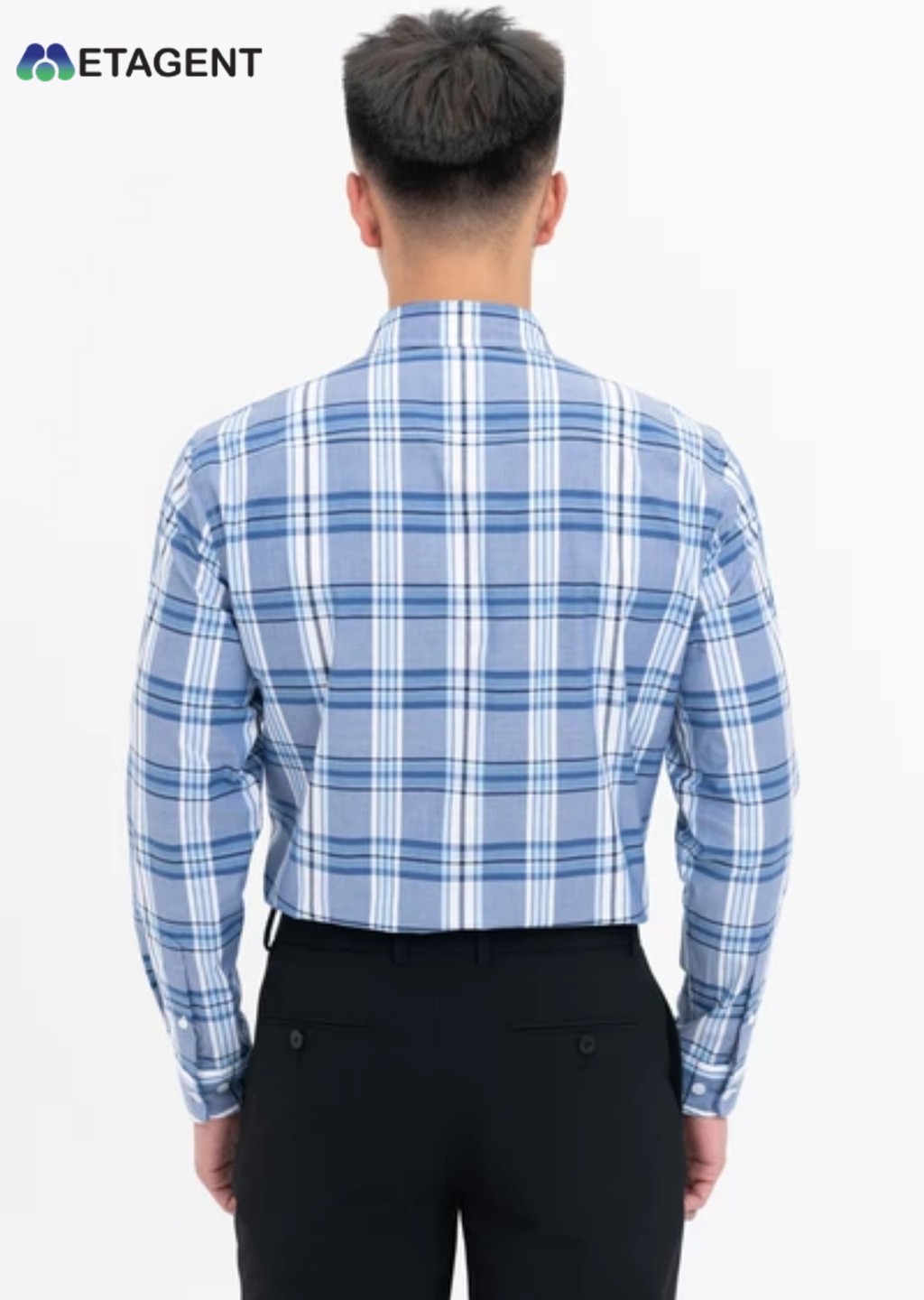 Mô tả Áo sơ mi nam họa tiết kẻ dáng Regular Fit Metagent MS 17E3771 - 10