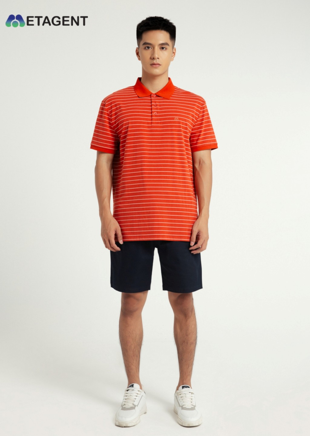 Mô tả Áo Polo nam kẻ ngang dáng Regular Fit Metagent MS 57E3414 - 2