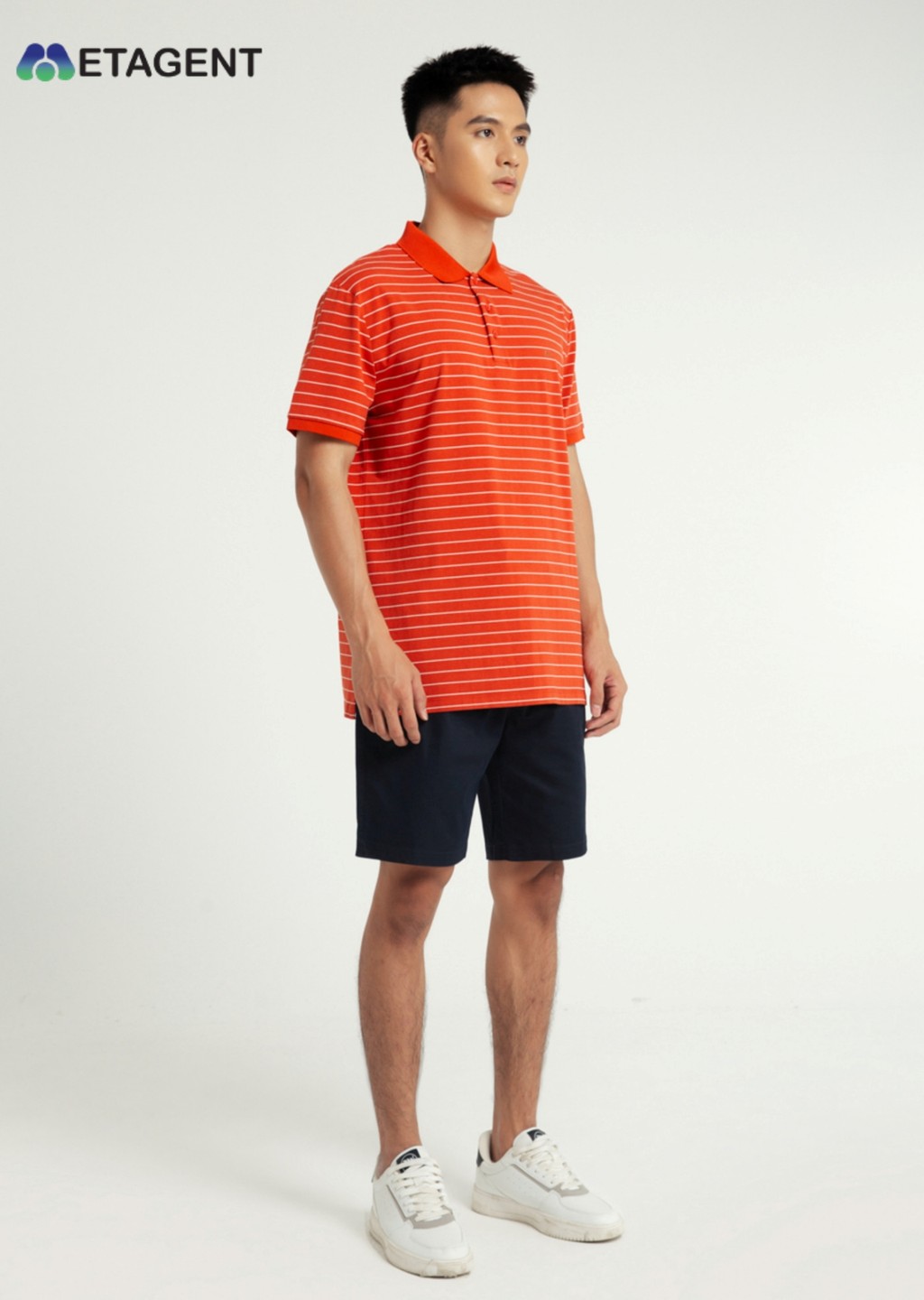 Mô tả Áo Polo nam kẻ ngang dáng Regular Fit Metagent MS 57E3414 - 3