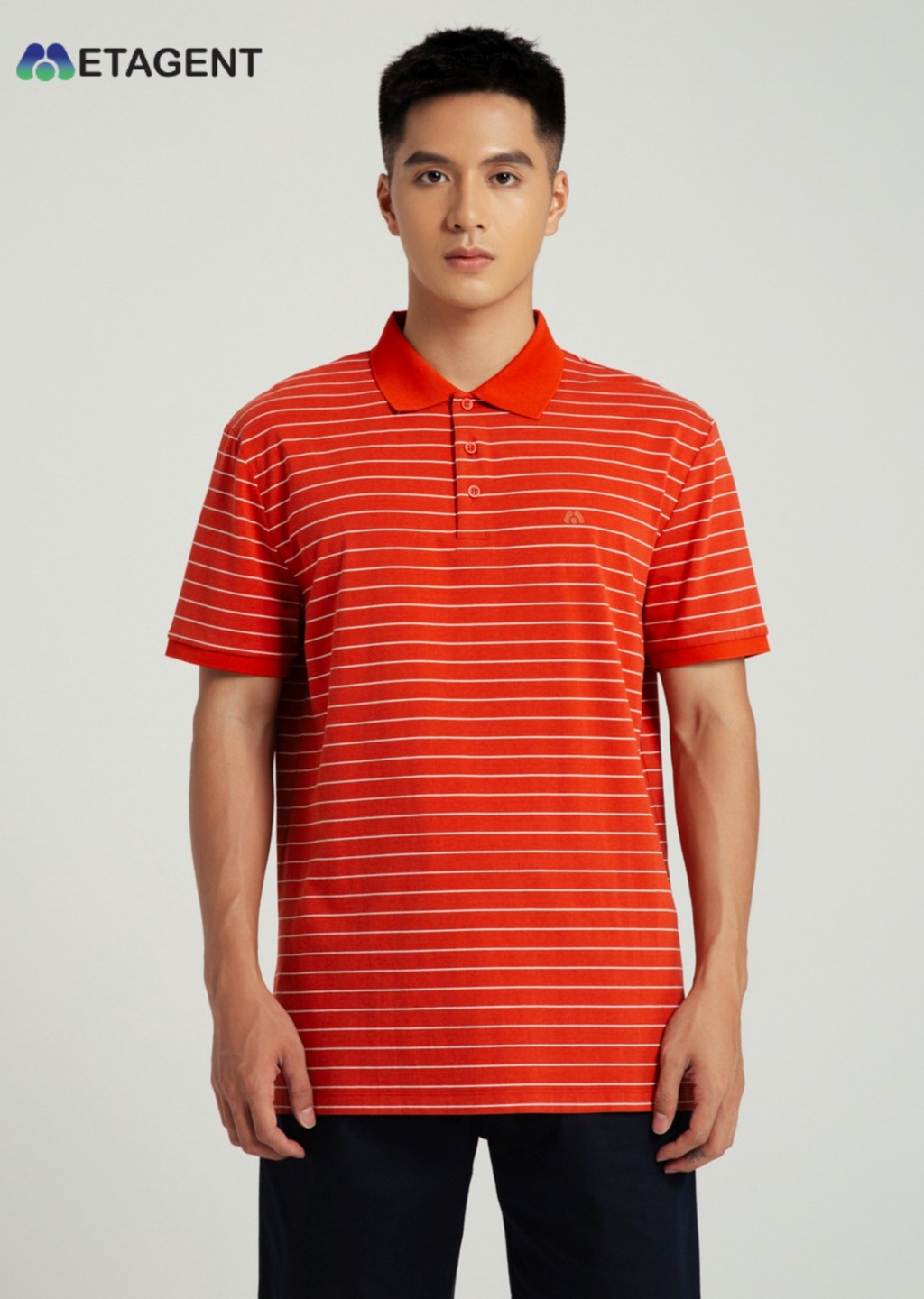 Mô tả Áo Polo nam kẻ ngang dáng Regular Fit Metagent MS 57E3414 - 4