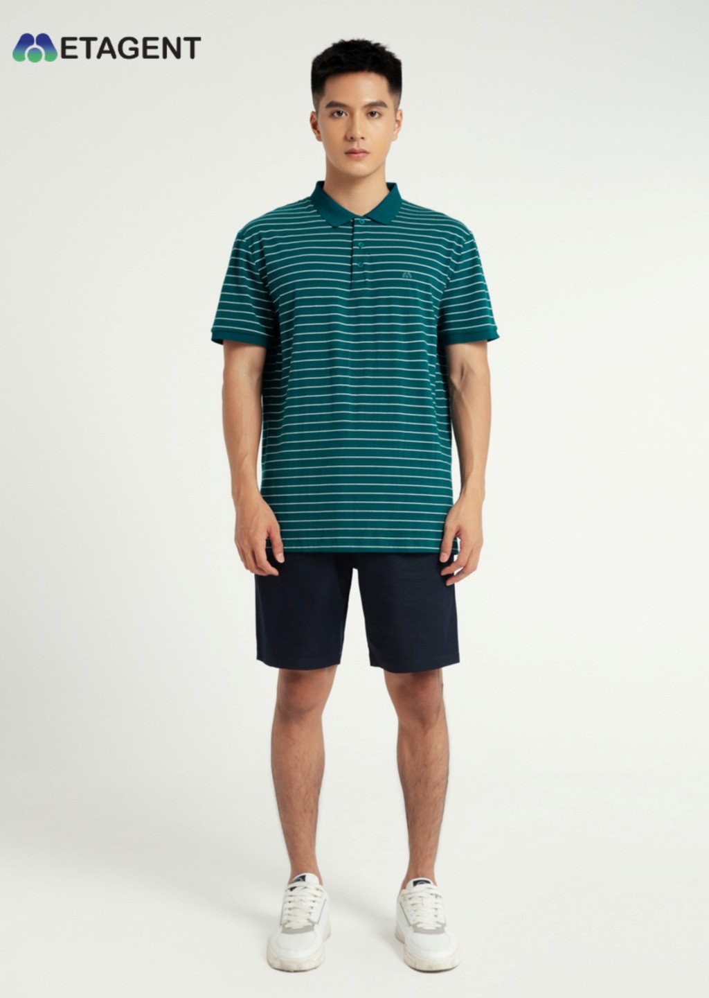 Mô tả Áo Polo nam kẻ ngang dáng Regular Fit Metagent MS 57E3414 - 7