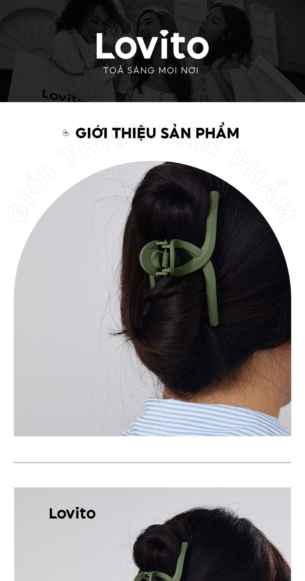 Mô tả Kẹp tóc Lovito kiểu cơ bản phong cách thường ngày L004003 (Màu Xanh dương đậm/xanh lá cây/Vàng/Trắng) - 1