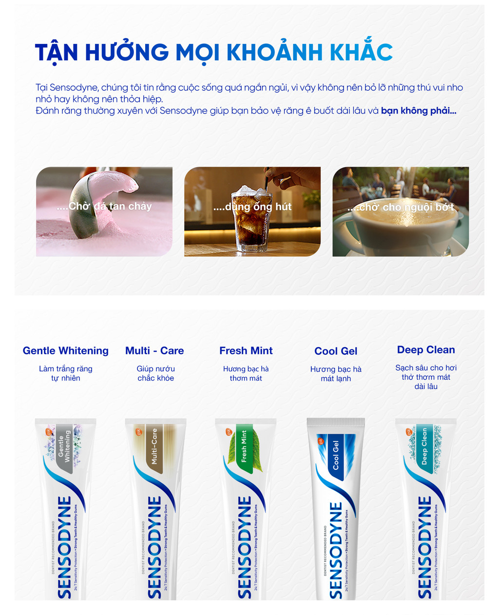 Kem đánh răng SENSODYNE Deep Clean 100g giúp giảm ê buốt hiệu quả, sạch ...