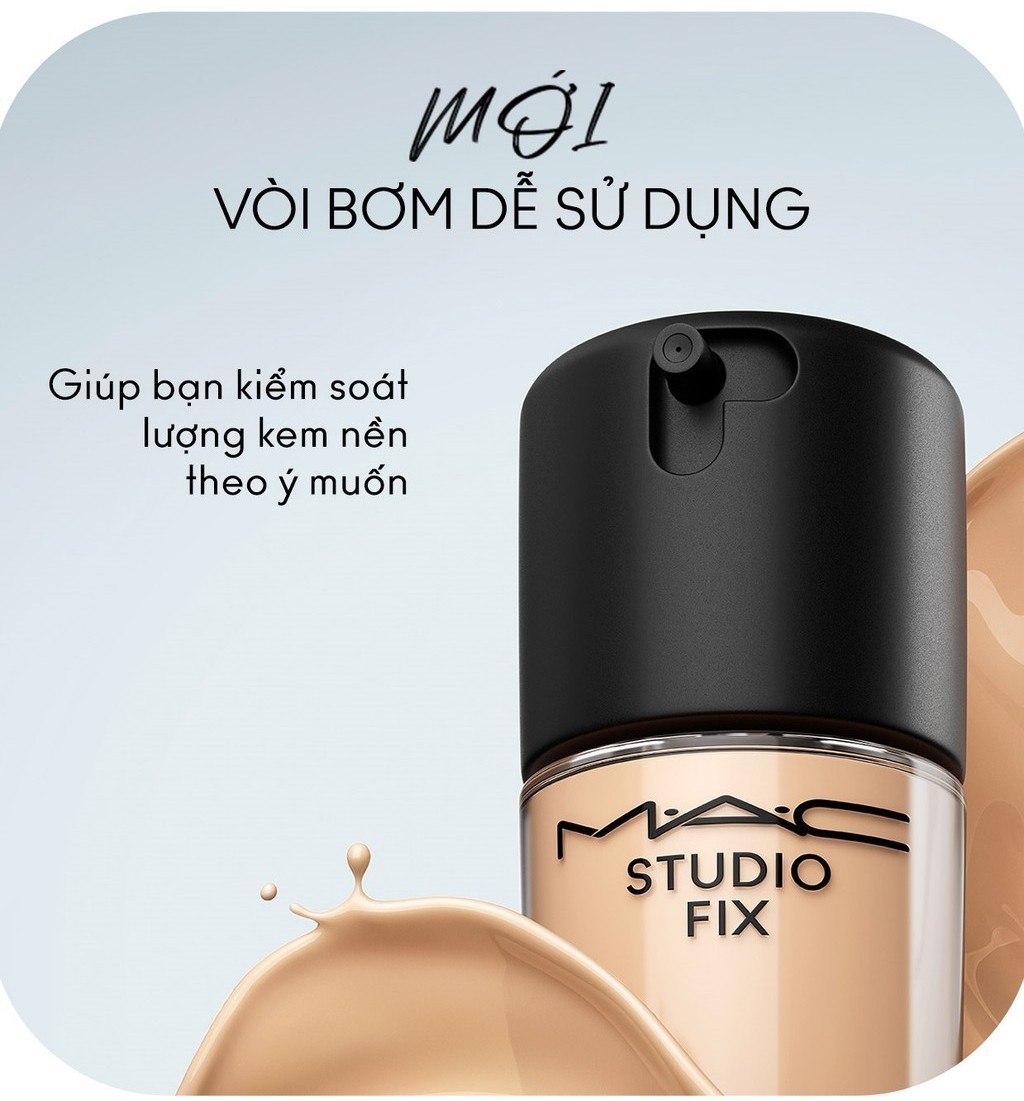 Kem nền mịn lì MAC Studio Fix Fluid SPF 15 30ML | Kết cấu dạng lỏng, kiềm dầu và bền màu suốt 24H