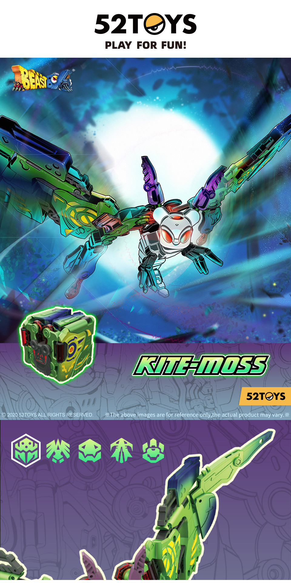 52TOYS đồ chơi lắp ráp mô hình Transformers Figure BEASTBOX BB-50 KITE ...