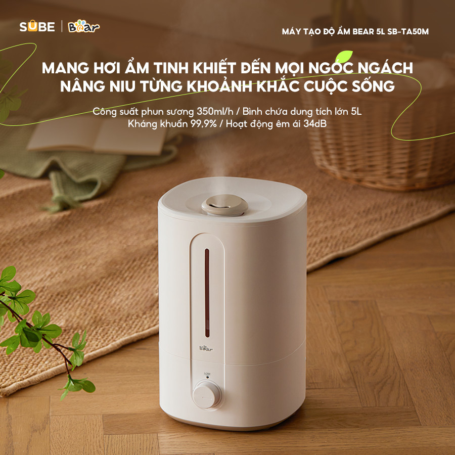 Mô tả Máy Phun Sương Tạo Ẩm Bear Máy Tạo Độ Ẩm Phun Sương 2 Chế Độ Máy Phun Sương Làm Mát Máy Xông Dung Tích 5L SB-TA50M - 1
