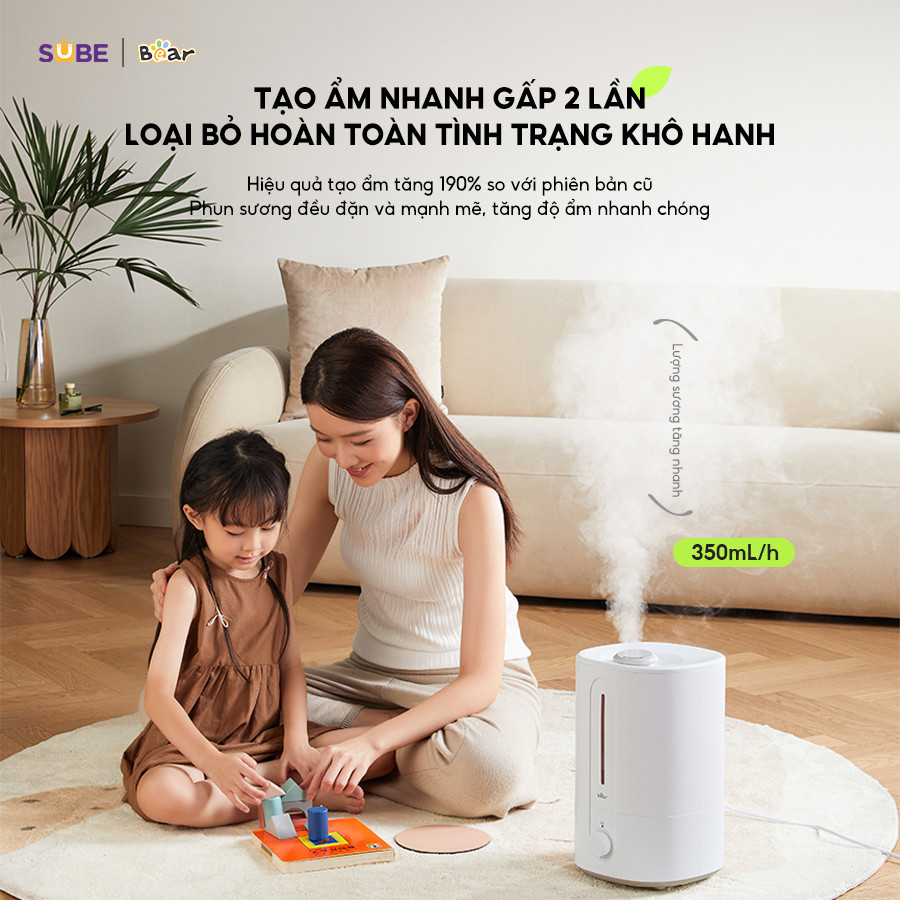 Mô tả Máy Phun Sương Tạo Ẩm Bear Máy Tạo Độ Ẩm Phun Sương 2 Chế Độ Máy Phun Sương Làm Mát Máy Xông Dung Tích 5L SB-TA50M - 4