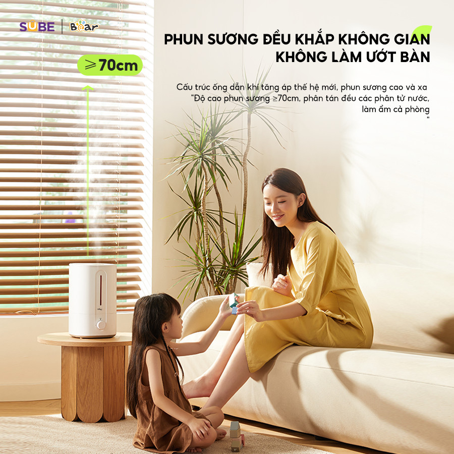 Mô tả Máy Phun Sương Tạo Ẩm Bear Máy Tạo Độ Ẩm Phun Sương 2 Chế Độ Máy Phun Sương Làm Mát Máy Xông Dung Tích 5L SB-TA50M - 5
