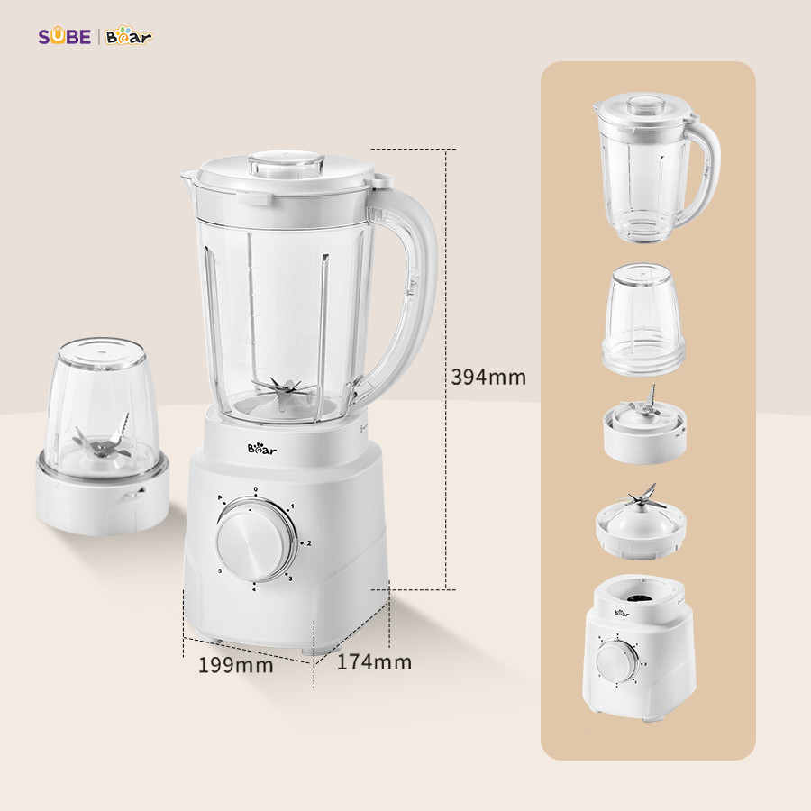 Mô tả Máy Xay Sinh Tố 1.5L Bear Xay Đa Năng 2 Cối Xay Xay Hoa Quả Xay Sinh Tố Xay Thịt Xay Hạt Xay Đá Mịn Làm Nước Ép MX15L - 2
