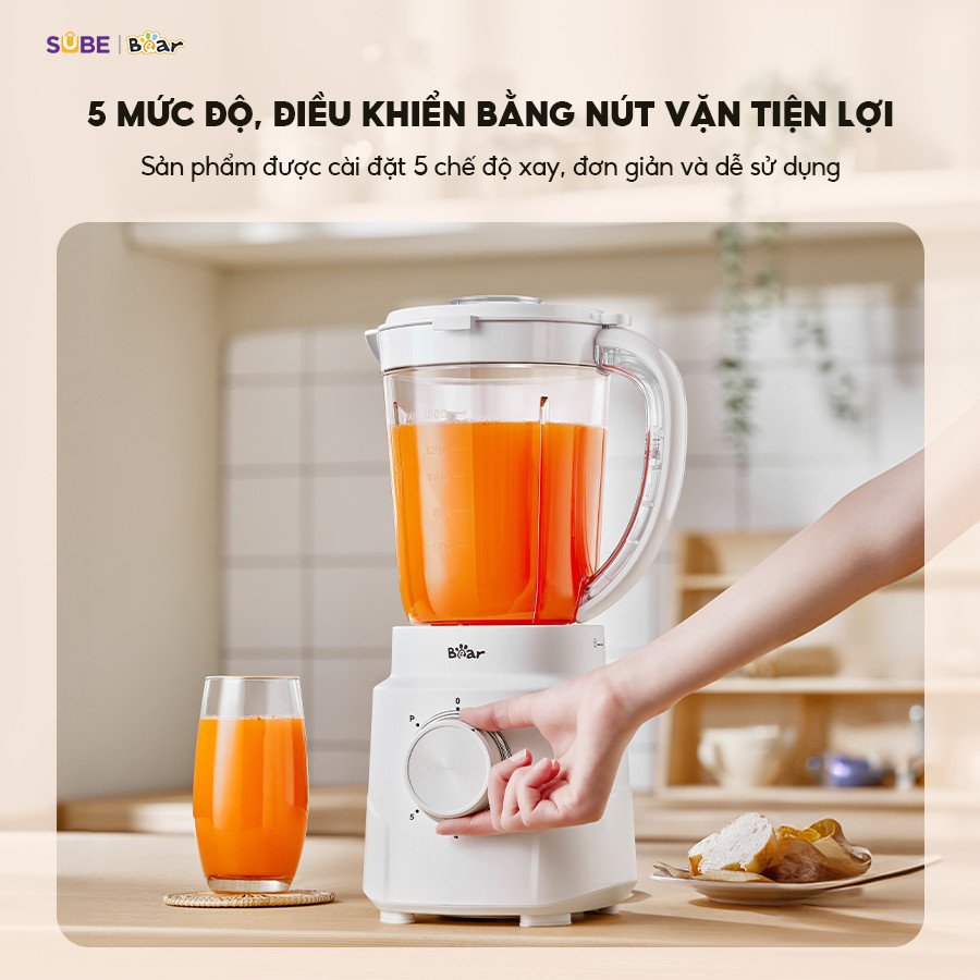 Mô tả Máy Xay Sinh Tố 1.5L Bear Xay Đa Năng 2 Cối Xay Xay Hoa Quả Xay Sinh Tố Xay Thịt Xay Hạt Xay Đá Mịn Làm Nước Ép MX15L - 4