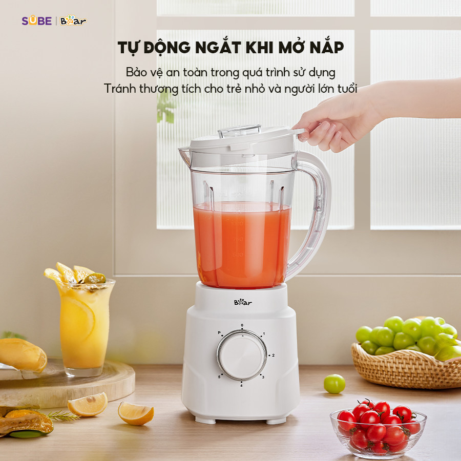 Mô tả Máy Xay Sinh Tố 1.5L Bear Xay Đa Năng 2 Cối Xay Xay Hoa Quả Xay Sinh Tố Xay Thịt Xay Hạt Xay Đá Mịn Làm Nước Ép MX15L - 7
