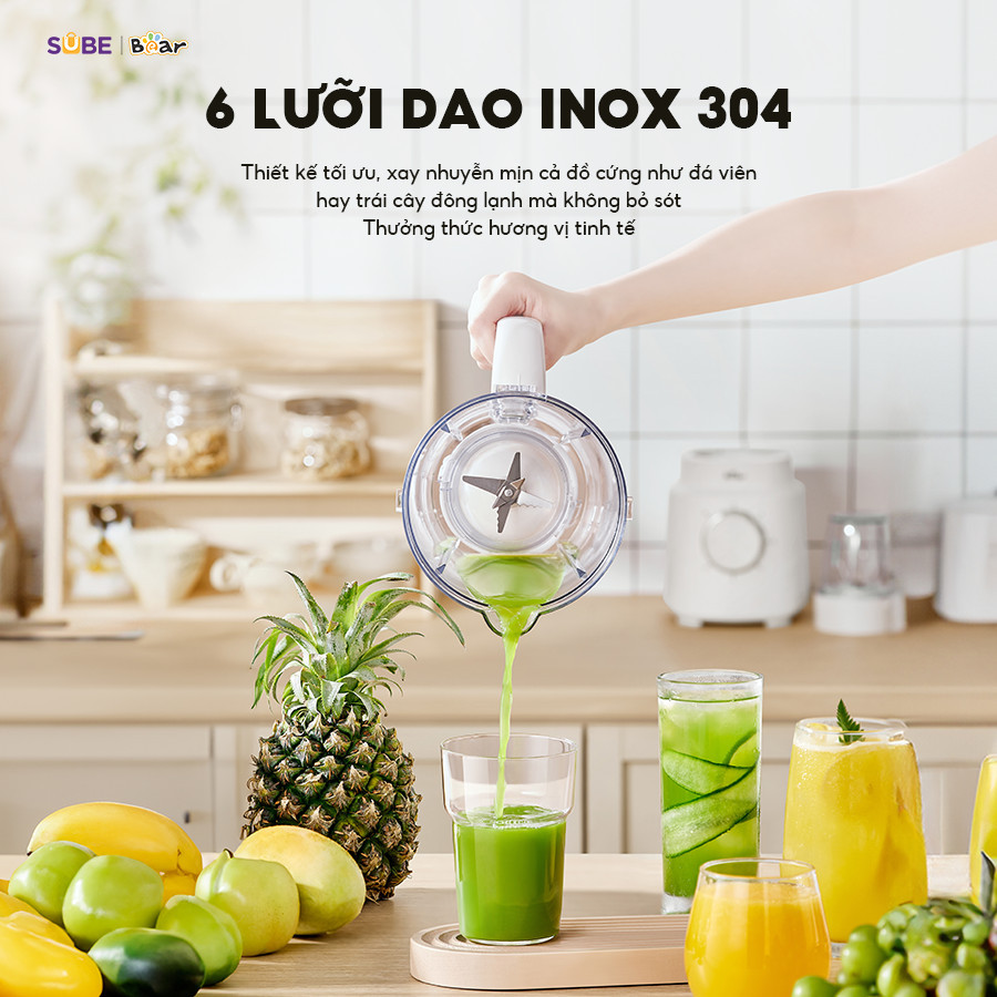 Mô tả Máy Xay Sinh Tố 1.5L Bear Xay Đa Năng 2 Cối Xay Xay Hoa Quả Xay Sinh Tố Xay Thịt Xay Hạt Xay Đá Mịn Làm Nước Ép MX15L - 8