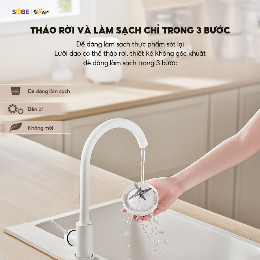 Mô tả Máy Xay Sinh Tố 1.5L Bear Xay Đa Năng 2 Cối Xay Xay Hoa Quả Xay Sinh Tố Xay Thịt Xay Hạt Xay Đá Mịn Làm Nước Ép MX15L - 9
