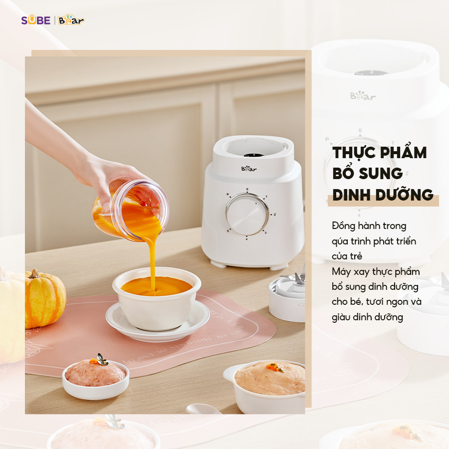 Mô tả Máy Xay Sinh Tố 1.5L Bear Xay Đa Năng 2 Cối Xay Xay Hoa Quả Xay Sinh Tố Xay Thịt Xay Hạt Xay Đá Mịn Làm Nước Ép MX15L - 10
