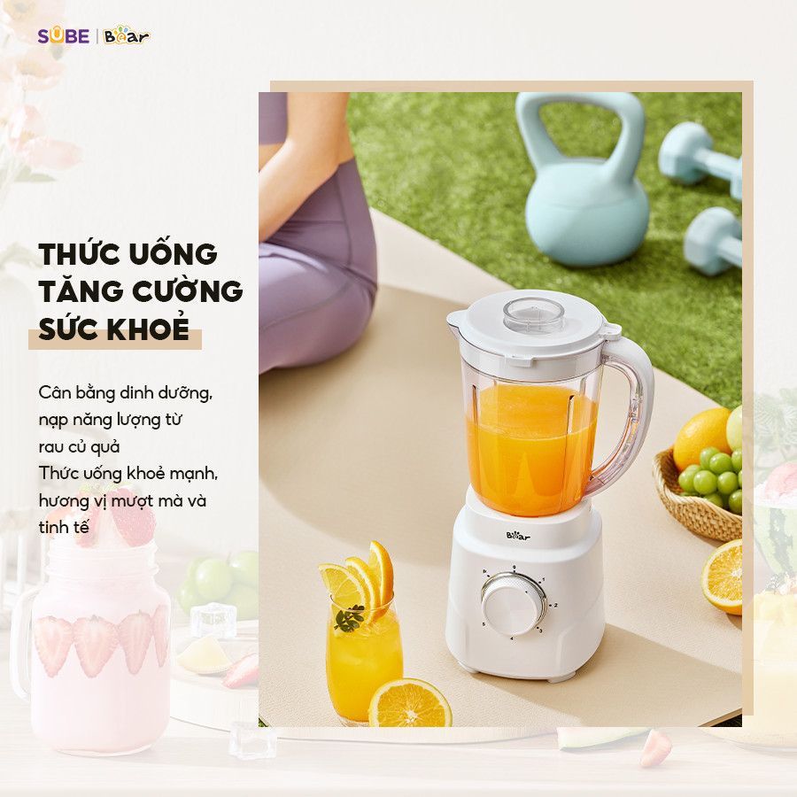 Mô tả Máy Xay Sinh Tố 1.5L Bear Xay Đa Năng 2 Cối Xay Xay Hoa Quả Xay Sinh Tố Xay Thịt Xay Hạt Xay Đá Mịn Làm Nước Ép MX15L - 11