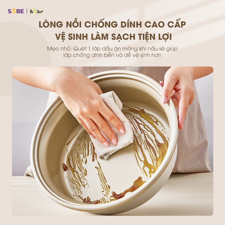 Mô tả Nồi Lẩu Điện Đa Năng 5L Bear Chiên Xào Nấu Đế Tách Rời Sôi Nhanh Tiết Kiệm Điện Nhiệt Tỏa Đều Siêu Chống Dính NL05F - 9