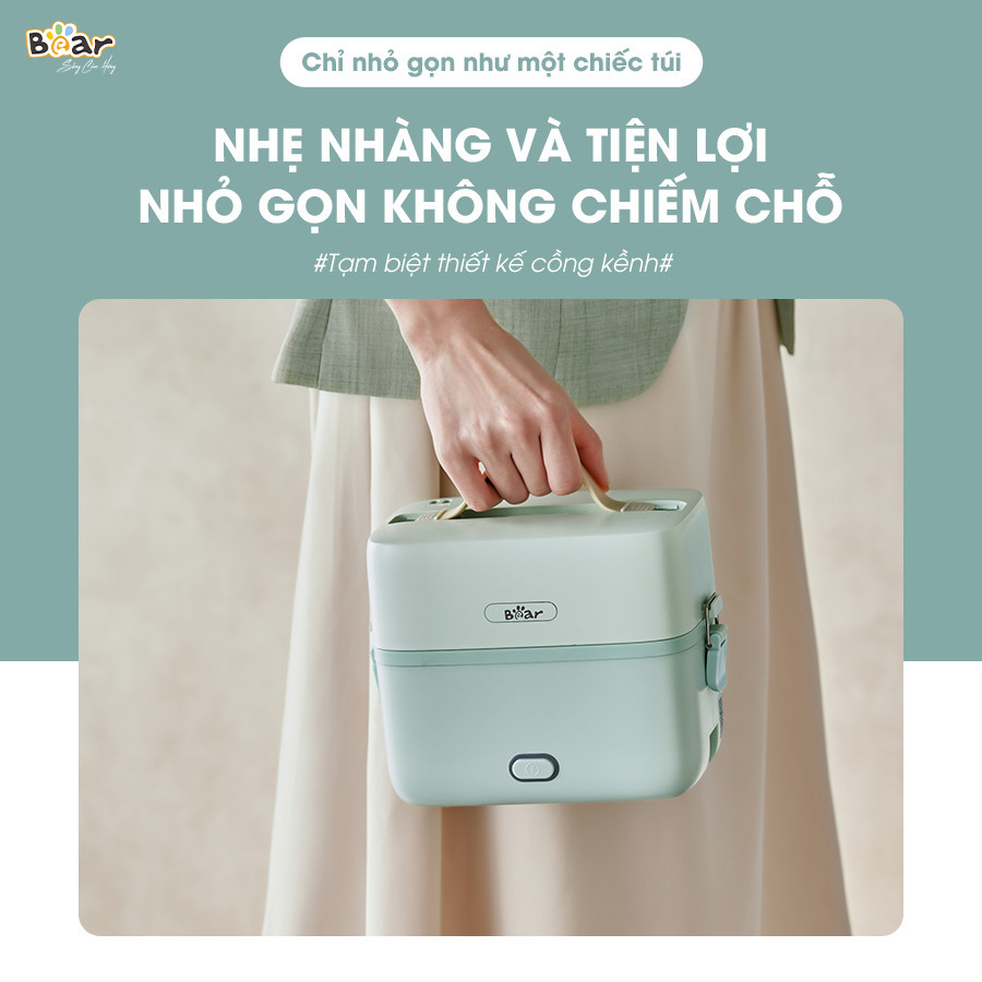 Mô tả Hộp Cơm Cắm Điện Bear 2 Tầng 3 Ngăn Dung Tích 1.2L Hâm Nóng Nấu Cơm Hộp Cơm Giữ Nhiệt Hộp Cơm Văn Phòng Cắm Điện HC12L - 5