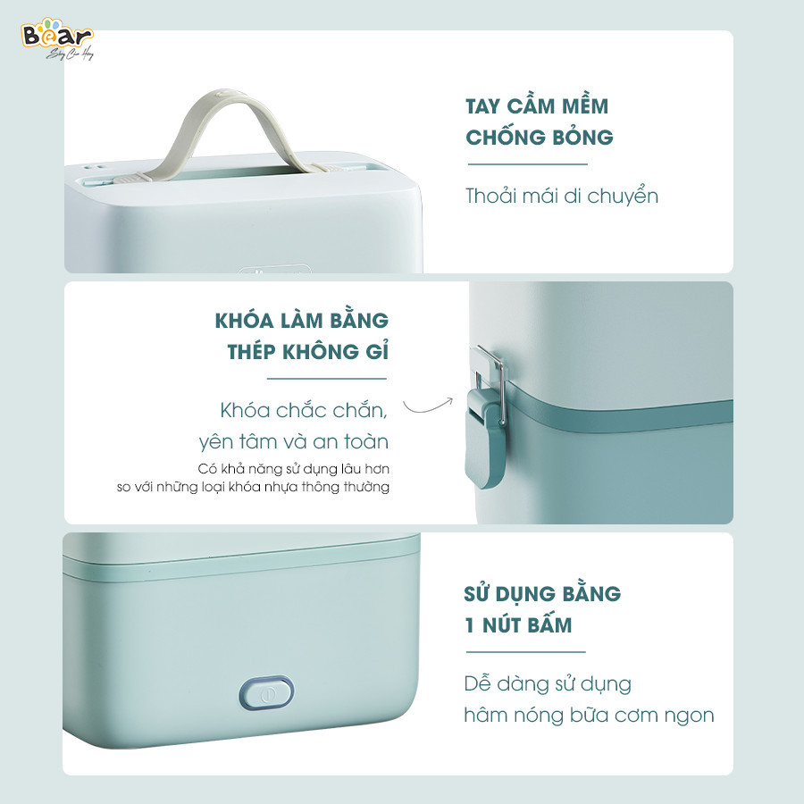 Mô tả Hộp Cơm Cắm Điện Bear 2 Tầng 3 Ngăn Dung Tích 1.2L Hâm Nóng Nấu Cơm Hộp Cơm Giữ Nhiệt Hộp Cơm Văn Phòng Cắm Điện HC12L - 7