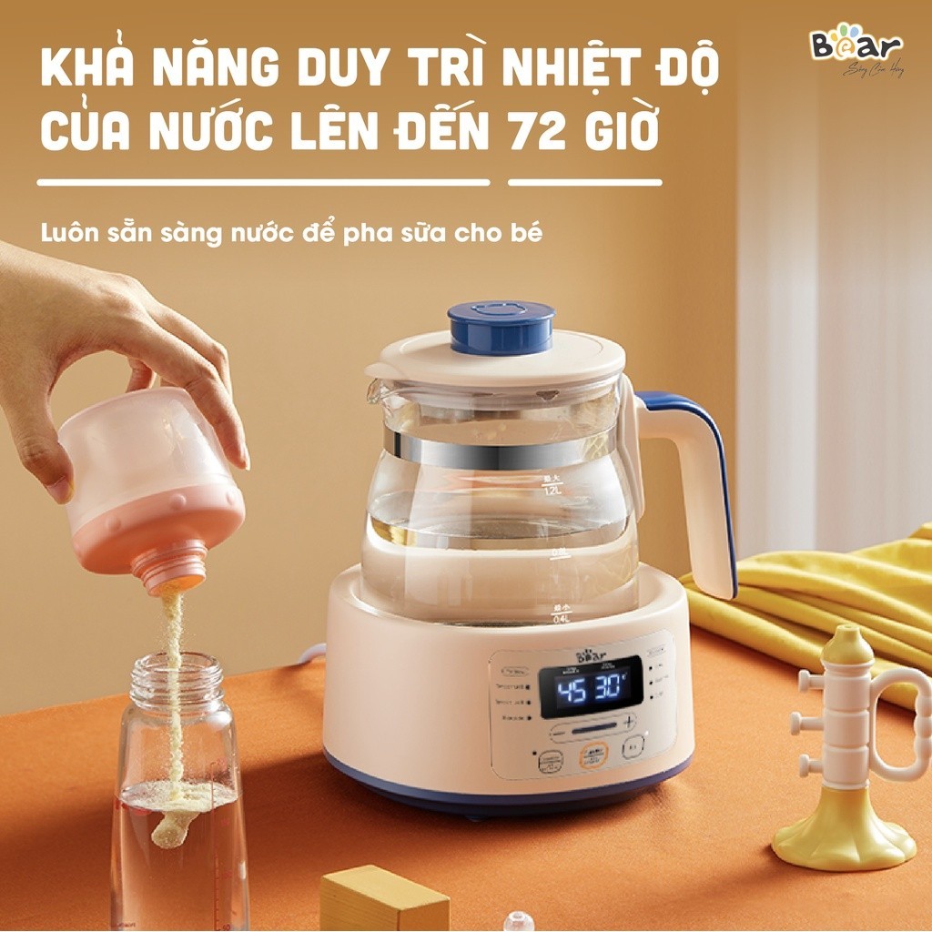 Mô tả Máy Đun Nước Đa Năng Bear Hâm Sữa Thông Minh Khử Clo Pha Sữa An Toàn Cho Bé Bản Tiếng Việt Dễ Dàng Sử Dụng TNQ-D12D1 - 7