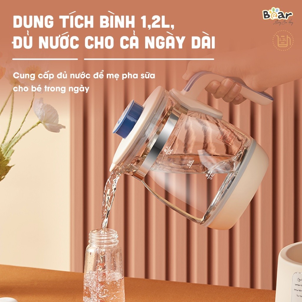 Mô tả Máy Đun Nước Đa Năng Bear Hâm Sữa Thông Minh Khử Clo Pha Sữa An Toàn Cho Bé Bản Tiếng Việt Dễ Dàng Sử Dụng TNQ-D12D1 - 4
