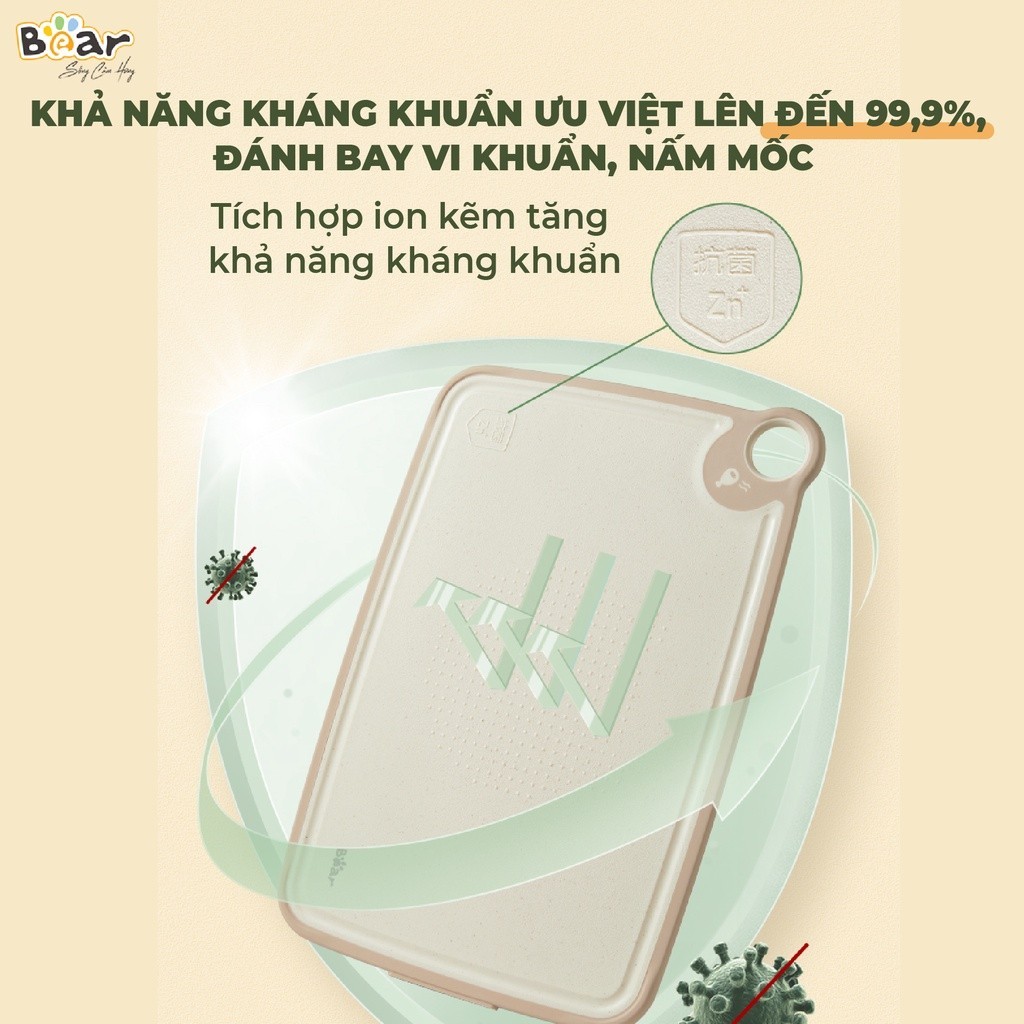 Mô tả Thớt Bear Cao Cấp Chống Khuẩn Chất Liệu An Toàn Bề Mặt Chống Trượt Dễ Vệ Sinh Dùng Nhà Bếp CX-E0023 - 3