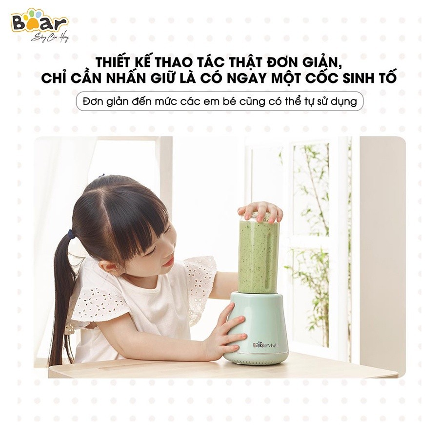 Mô tả Máy Xay Sinh Tố Cầm Tay Bear Dung Tích 600ml Máy Xay Sinh Tố Mini Cầm Tay Máy Say Sinh Tố 3 Cối Máy Say Hoa Quả  D04A1 - 5