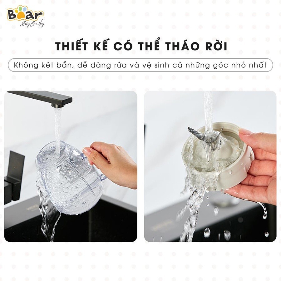 Mô tả Máy Xay Sinh Tố Cầm Tay Bear Dung Tích 600ml Máy Xay Sinh Tố Mini Cầm Tay Máy Say Sinh Tố 3 Cối Máy Say Hoa Quả  D04A1 - 6