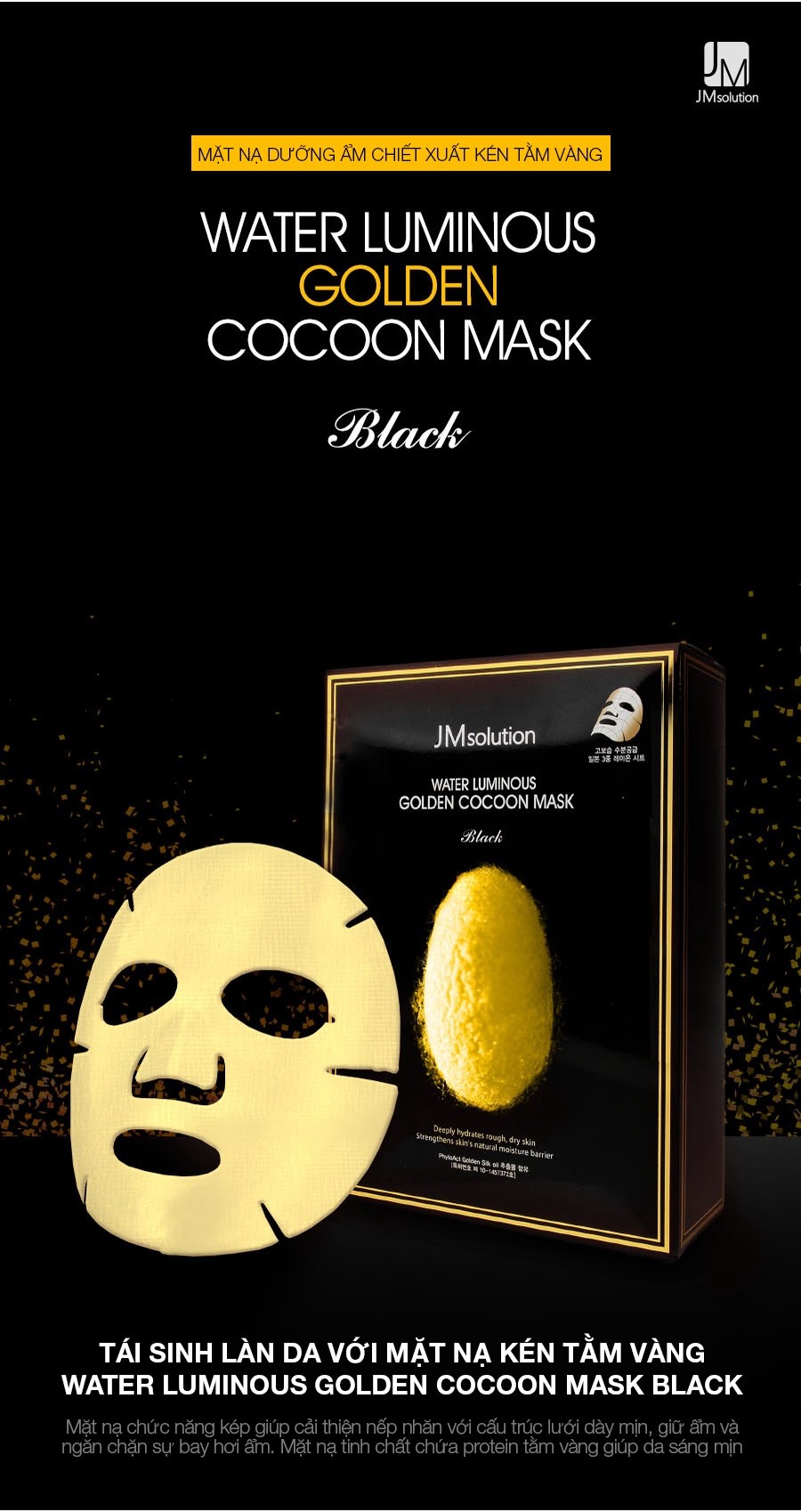 Combo Mặt Nạ Dưỡng Trắng Và Chống Lão Hoá JMsolution Water Luminous Golden  Cocoon Mask Plus | Shopee Việt Nam