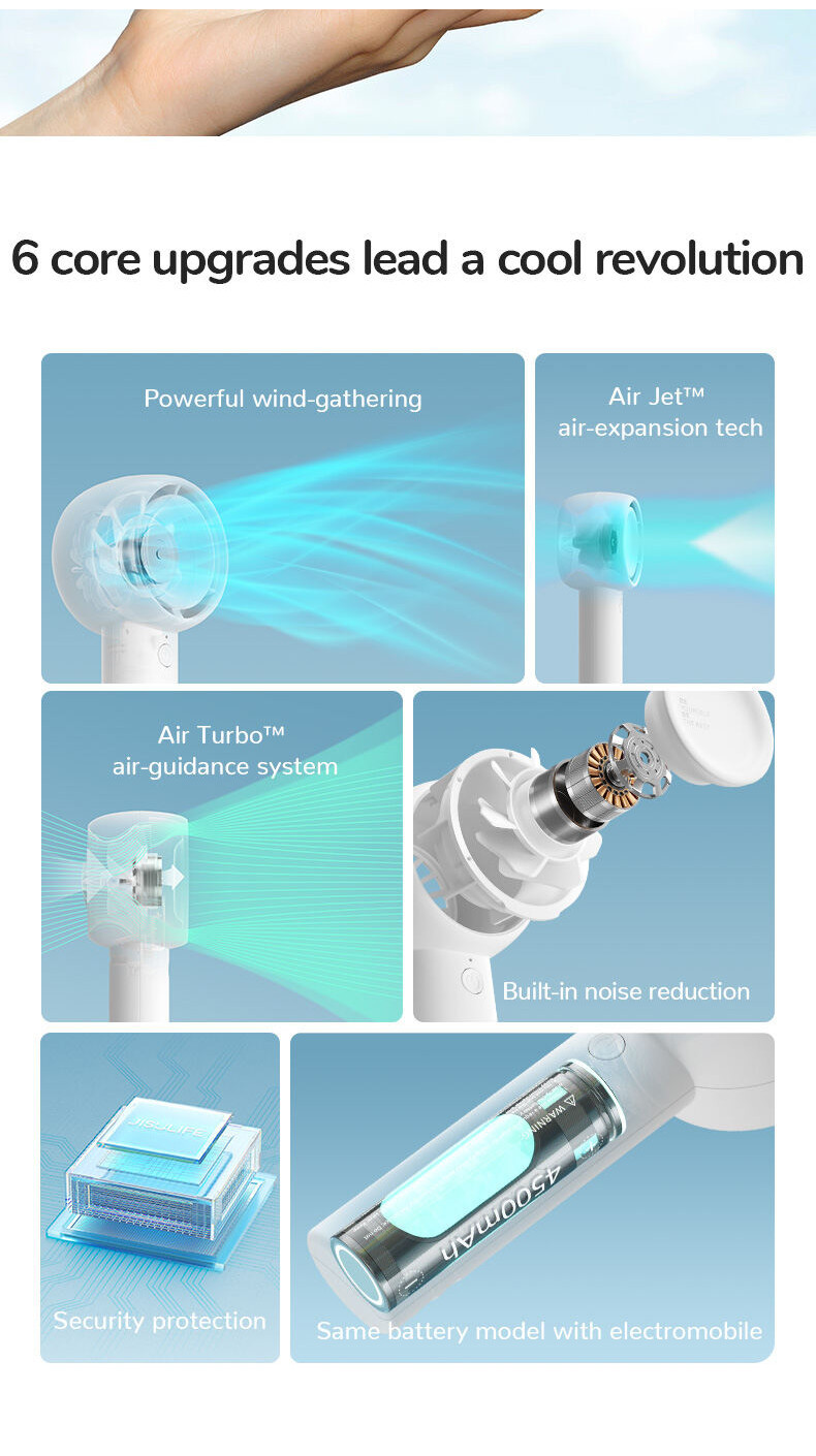 Mô tả Quạt Cầm Tay Mini JISULIFE FA42 Siêu Mát - Sạc Nhanh - Pin 2000/4500mAh Sử Dụng Lên Đến 6H-12H Chính Hãng - BH 12 Tháng - 8