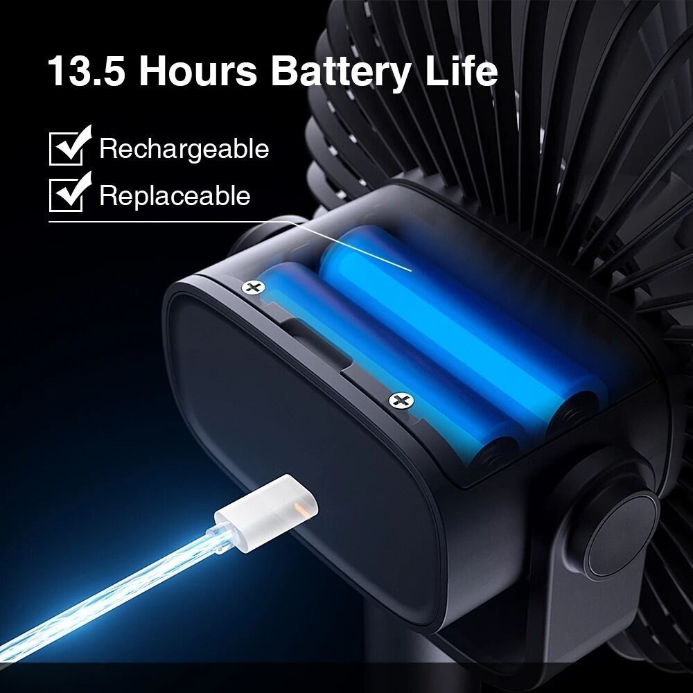 Mô tả Quạt Kẹp Đa Năng Jisulife F7B Cao Cấp Mát 360 Độ | Pin 4000mAh Sạc Nhanh Sử Dụng Đến 12h | Chính Hãng - BH 12 Tháng - 5