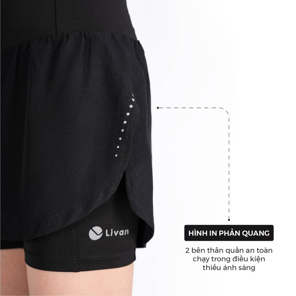 Mô tả Quần Chạy Bộ Nữ 2 Lớp LV24210201 Co Giãn Mềm Mại Livan Sport, Quần Chạy Nữ Có Cạp Đựng Xung Quanh - 5