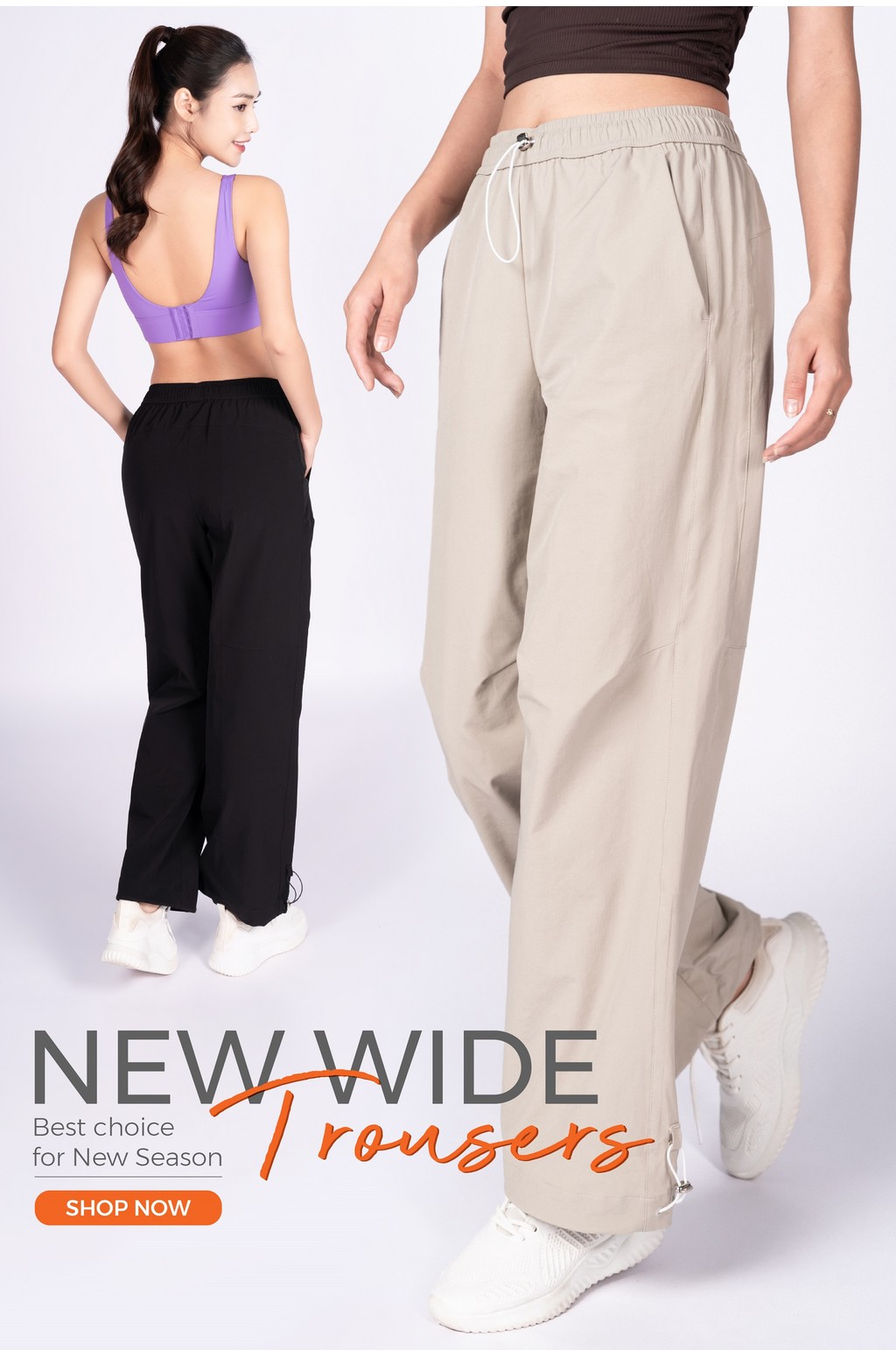 Mô tả Quần Ống Rộng, Quần Jogger Nữ Vải Gió Cạp Chun Rút Dây Livan Sport Cao Cấp, Quần Nữ Form Rộng - 1