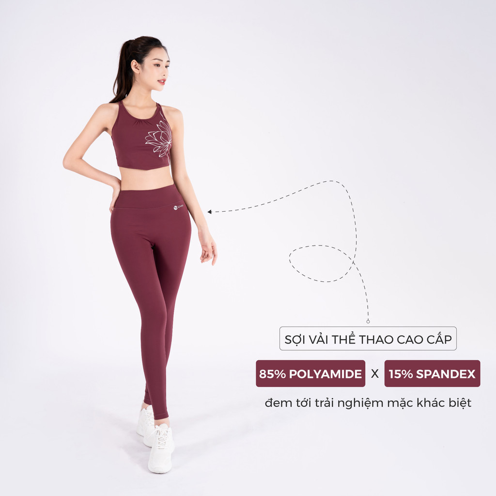 Mô tả Bộ Tập Yoga LV24N01F501 Áo Bra Yếm Đệm Rời & Quần Legging Cạp Cao Livan Sport, Bộ Tập Yoga Nữ, Đồ Tập Yoga Nữ - 3
