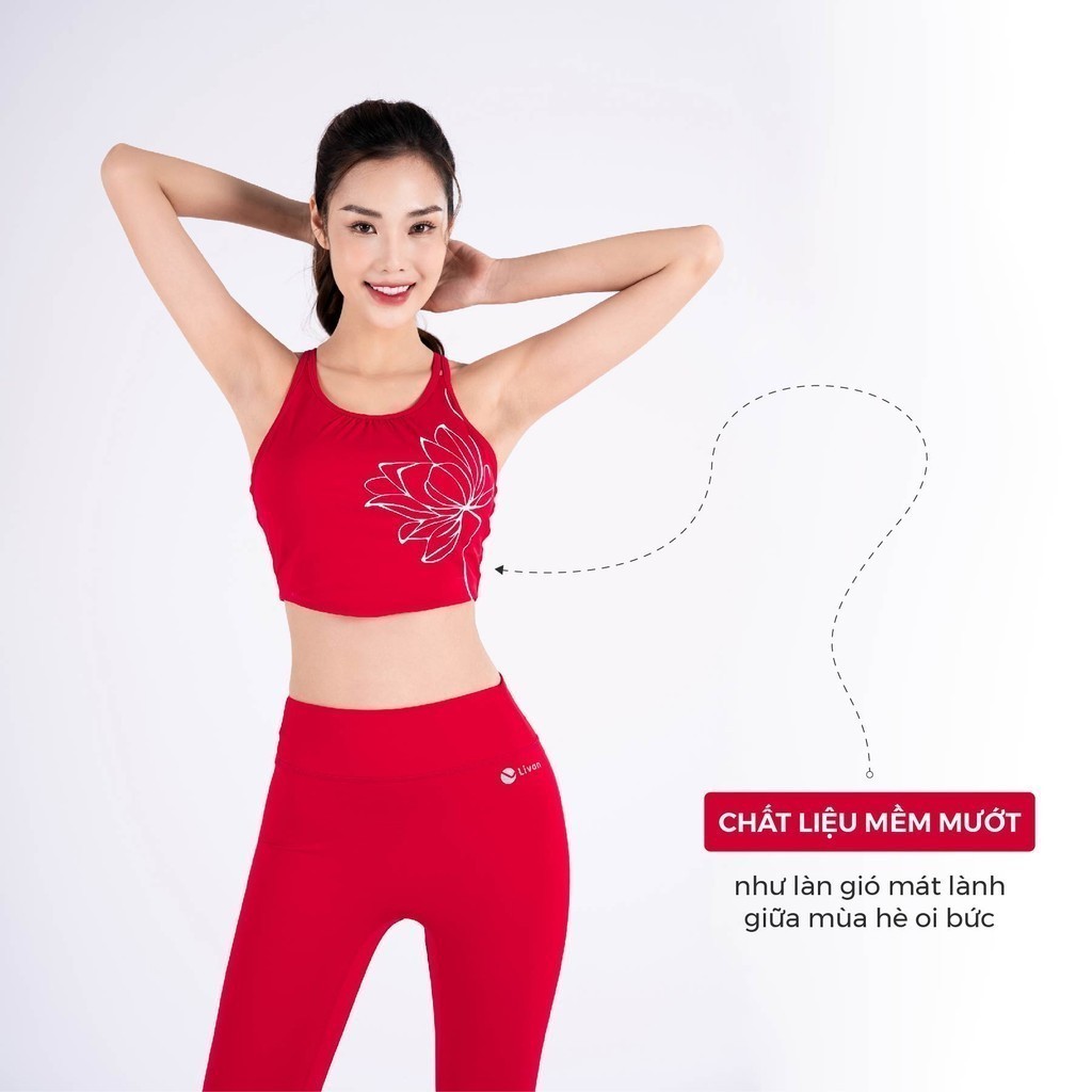 Mô tả Bộ Tập Yoga LV24N01F501 Áo Bra Yếm Đệm Rời & Quần Legging Cạp Cao Livan Sport, Bộ Tập Yoga Nữ, Đồ Tập Yoga Nữ - 5