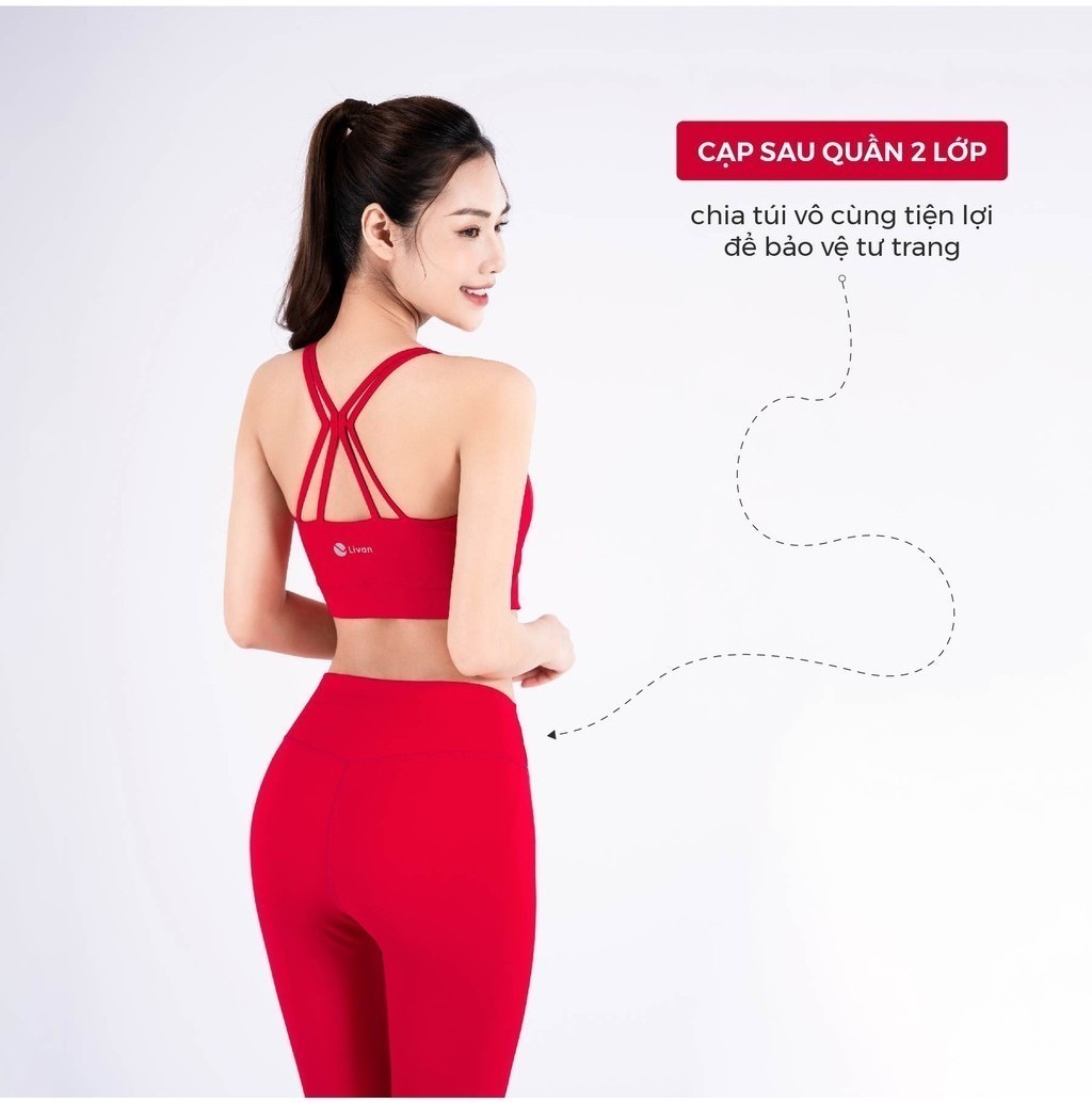 Mô tả Bộ Tập Yoga LV24N01F501 Áo Bra Yếm Đệm Rời & Quần Legging Cạp Cao Livan Sport, Bộ Tập Yoga Nữ, Đồ Tập Yoga Nữ - 6