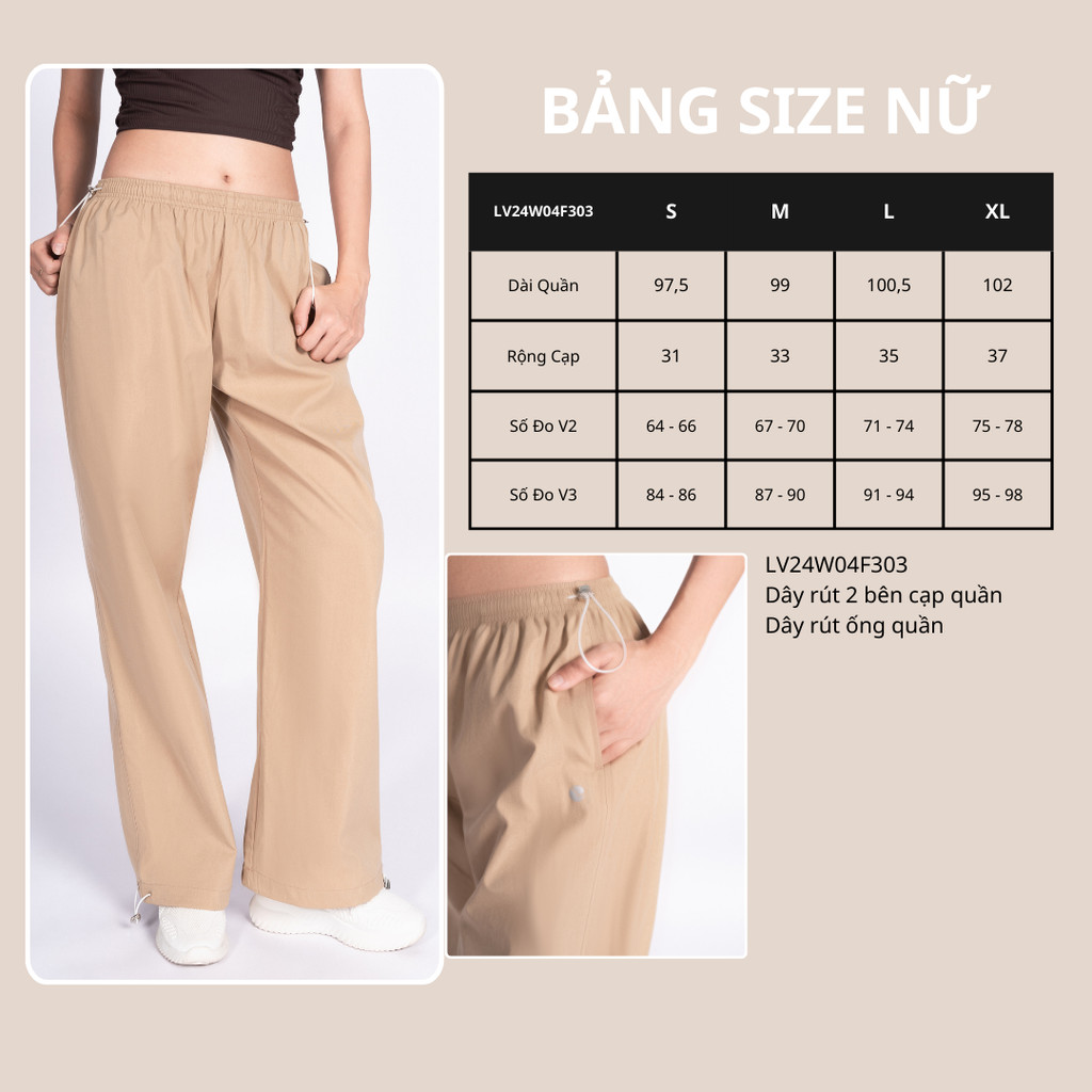 Mô tả Quần Ống Rộng, Quần Jogger Nữ Vải Gió Cạp Chun Rút Dây Livan Sport Cao Cấp, Quần Nữ Form Rộng - 6