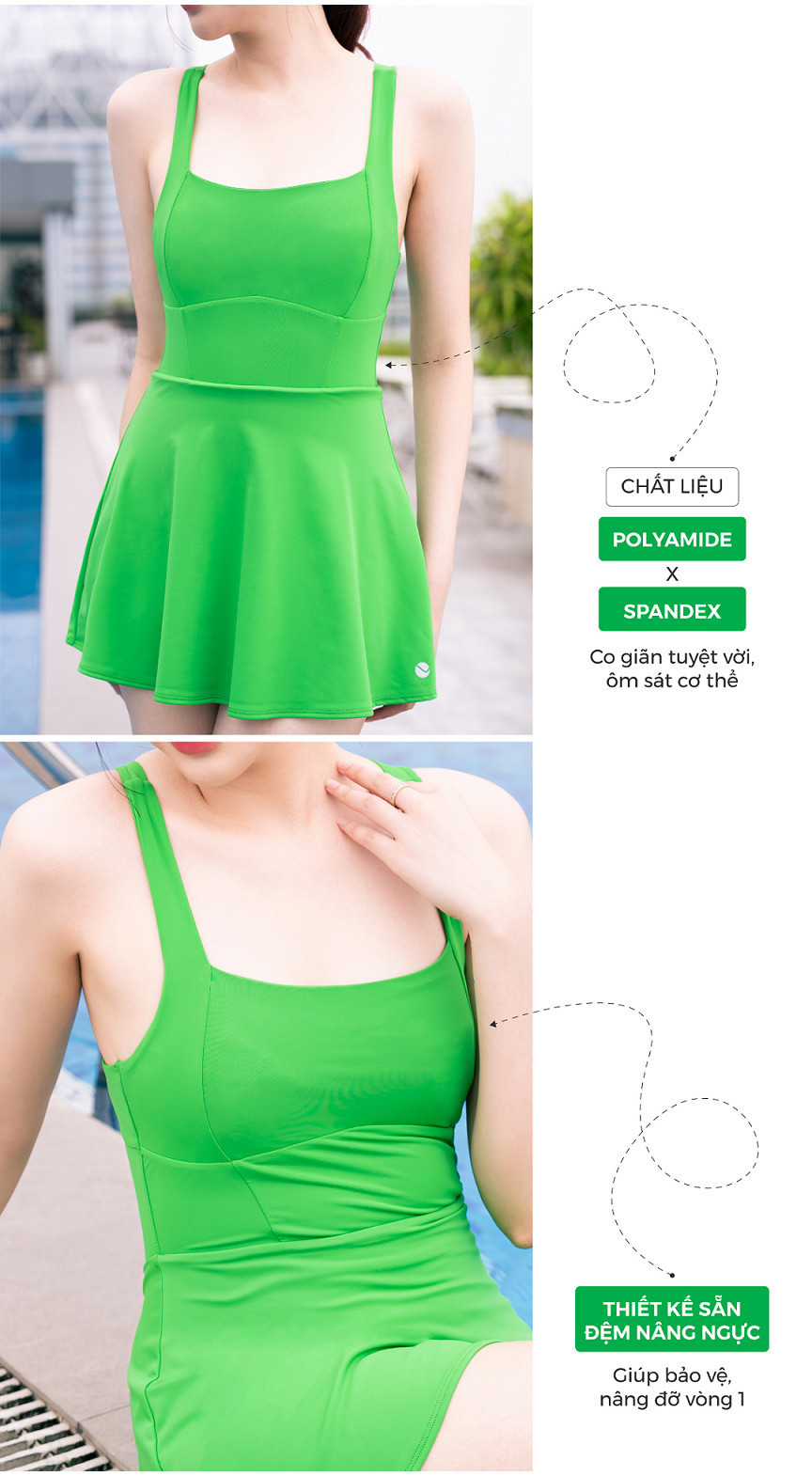 Mô tả Đồ Bơi Nữ Liền Thân Livan Sport Kèm Đệm Mút Rời, Bộ Bơi Nữ Váy, Bộ Bơi Nữ Liền Thân - 7