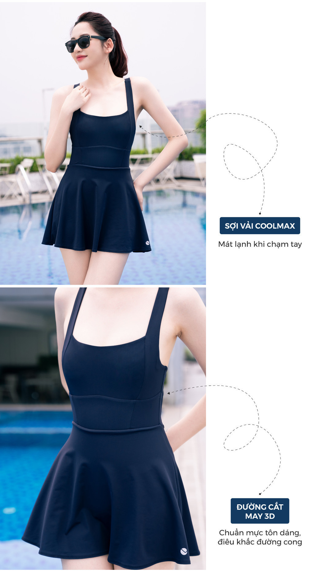 Mô tả Đồ Bơi Nữ Liền Thân Livan Sport Kèm Đệm Mút Rời, Bộ Bơi Nữ Váy, Bộ Bơi Nữ Liền Thân - 9