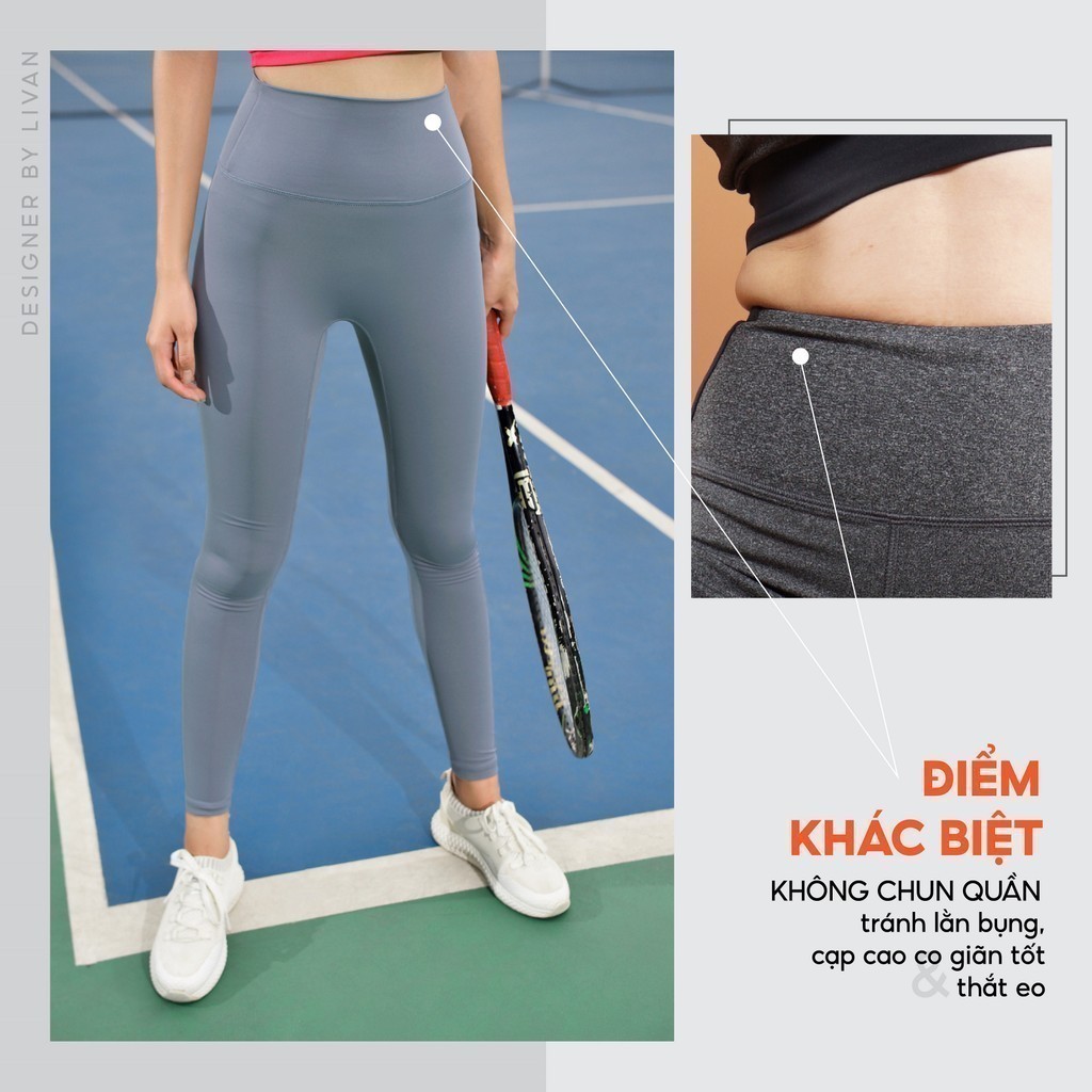 Mô tả Quần Legging Nữ Tập Yoga Basic Livan Sport Co Giãn Cạp Cao Mềm Mịn Ôm Form, Quần Legging Nữ, Quần Legging Tập Gym - 1