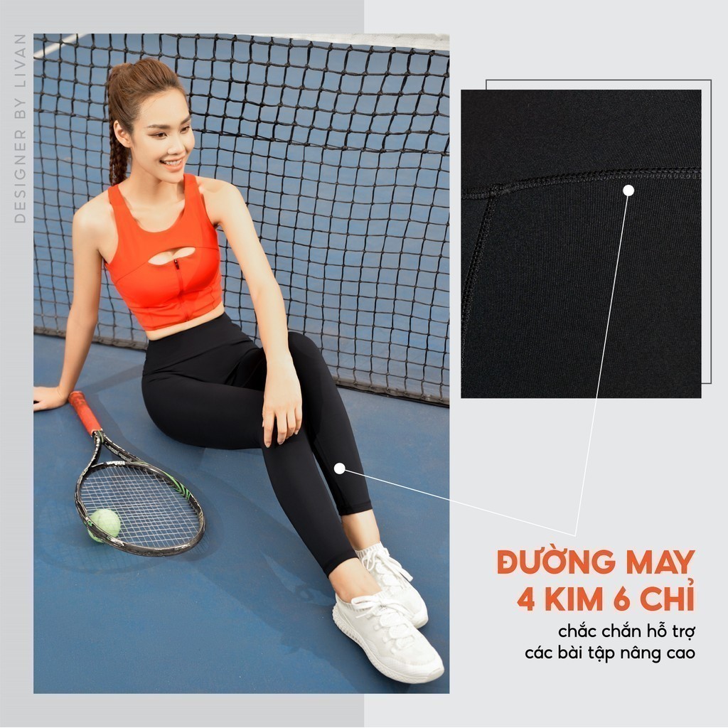 Mô tả Quần Legging Nữ Tập Yoga Basic Livan Sport Co Giãn Cạp Cao Mềm Mịn Ôm Form, Quần Legging Nữ, Quần Legging Tập Gym - 4