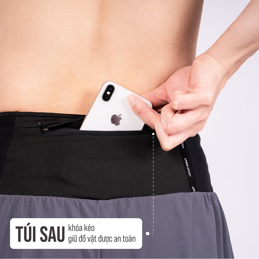 Mô tả Quần Chạy Bộ Nam Có Ngăn Đựng Xung Quanh Cạp, Thiết Kế Giúp Tăng Tốc Độ Khi Chạy, Quần Runing Nam - 8