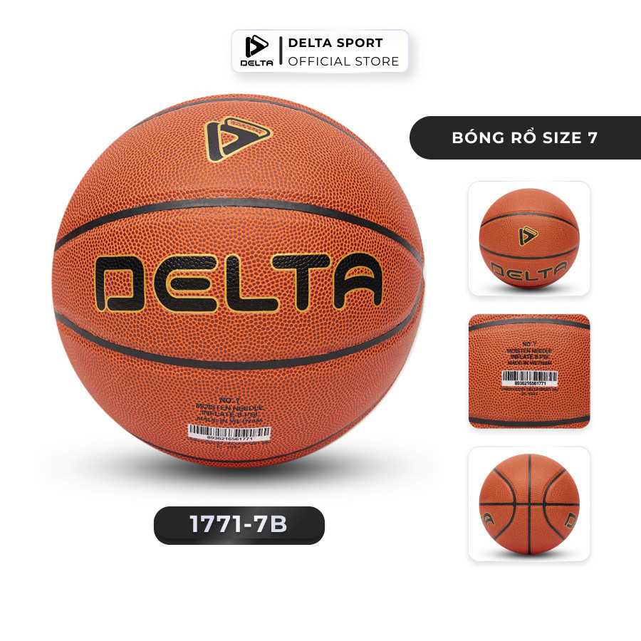 Mô tả Bóng Rổ DELTA Size 7 Dán Ép Nhiệt Da PU Microfiber Độ Đàn Hồi Cao Đạt Chuẩn Cao Độ Tròn Nảy 1771-7B - 2
