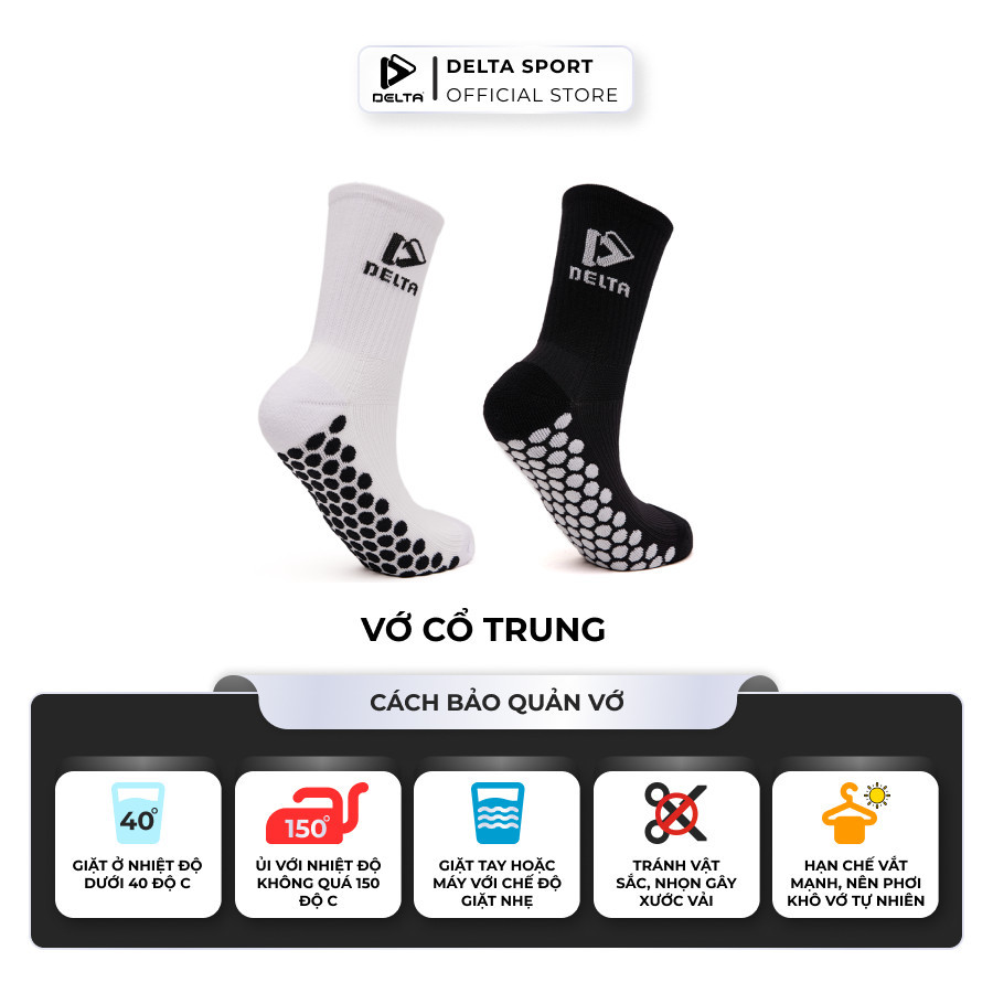 Mô tả DELTA Vớ Tất Thể Thao Cổ Trung Nam Nữ Cao Cấp, Co Giãn 4 Chiều, Thoáng Khí, Thấm Hút Mồ Hôi SO007U0 - 5
