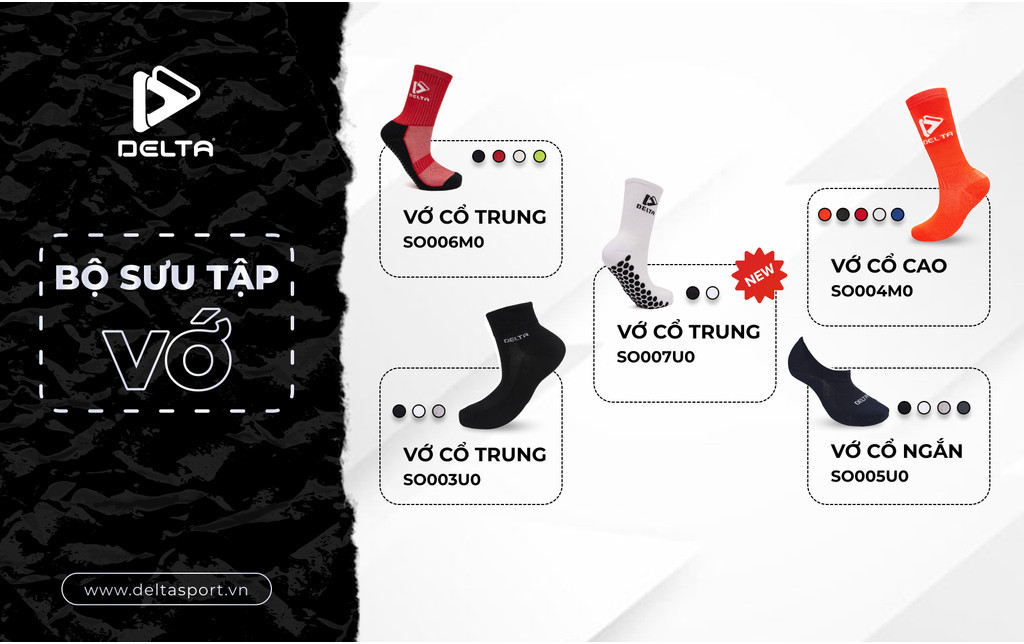 Mô tả DELTA Vớ Tất Thể Thao Cổ Trung Nam Nữ Cao Cấp, Co Giãn 4 Chiều, Thoáng Khí, Thấm Hút Mồ Hôi SO007U0 - 6