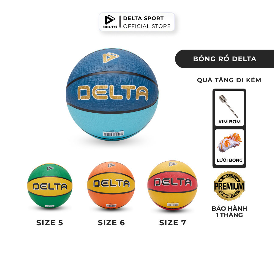 Mô tả Bóng Rổ DELTA Size 5,6,7 Cao Su Bền Bỉ Nhiều Màu Siêu Bám Tay Cho Bé Từ 5 Tuổi DELTABR02 - 1