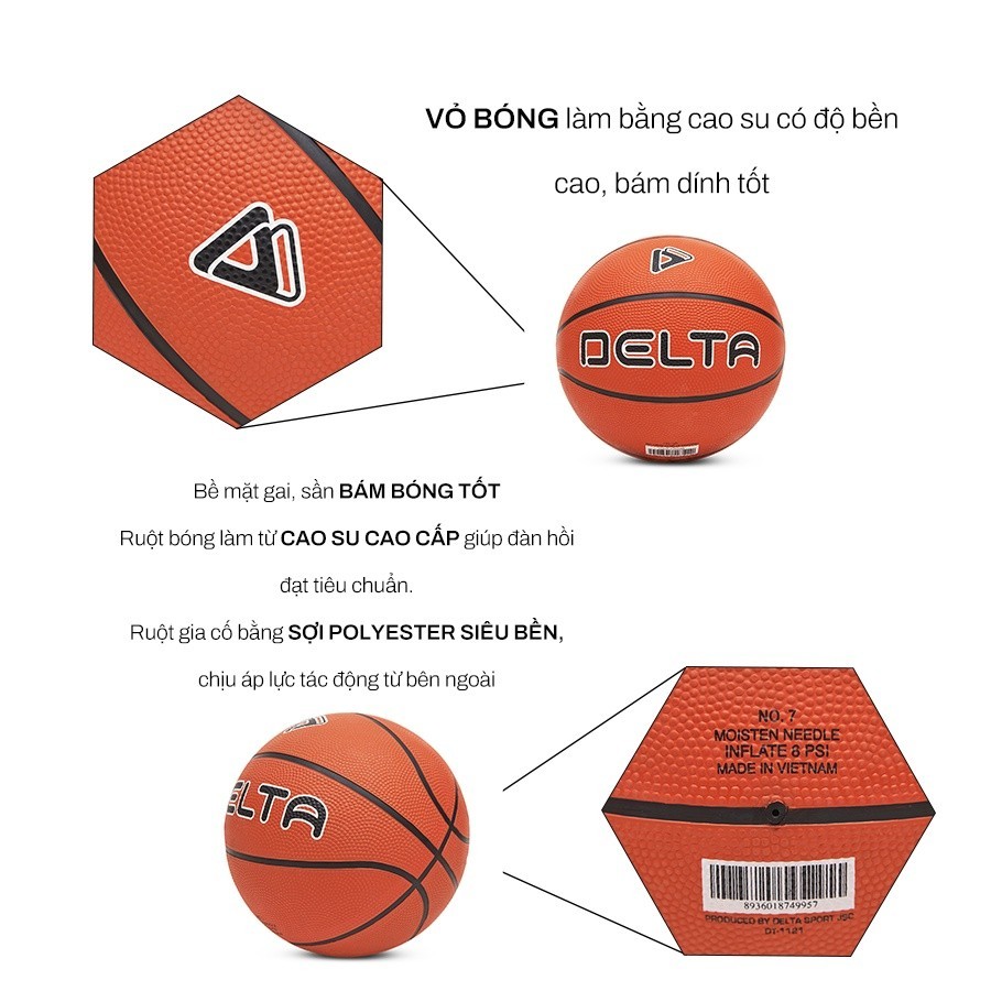 Mô tả Bóng Rổ DELTA Size 5,6,7 Cao Su Bền Bỉ Nhiều Màu Siêu Bám Tay Cho Bé Từ 5 Tuổi DELTABR02 - 2