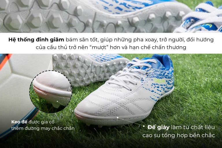 Mô tả DELTA Giày Đá Bóng Nam STORM Vải Lót Dệt Chắc Chắn, Mềm Nhẹ, Ôm Chân Chơi Sân Cỏ Nhân Tạo FB002M0 - 3